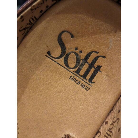 Sofft Women's Brown Leather 4 Fold Design Almond Toe Slip On Clogs Size 8.5 - Picture 2 of 8